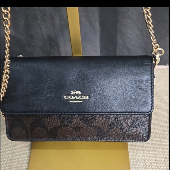 Coach Black and Brown Clutch/Crossbody Bag EUC - Picture 13 of 14